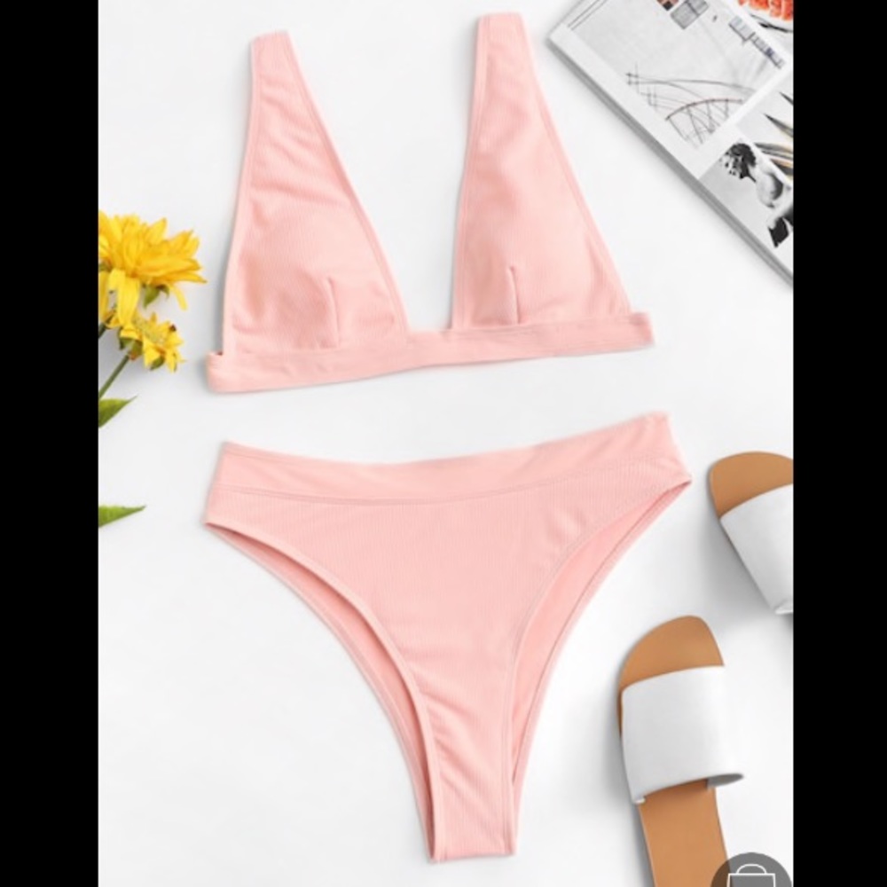 Pink High Waisted Bikini